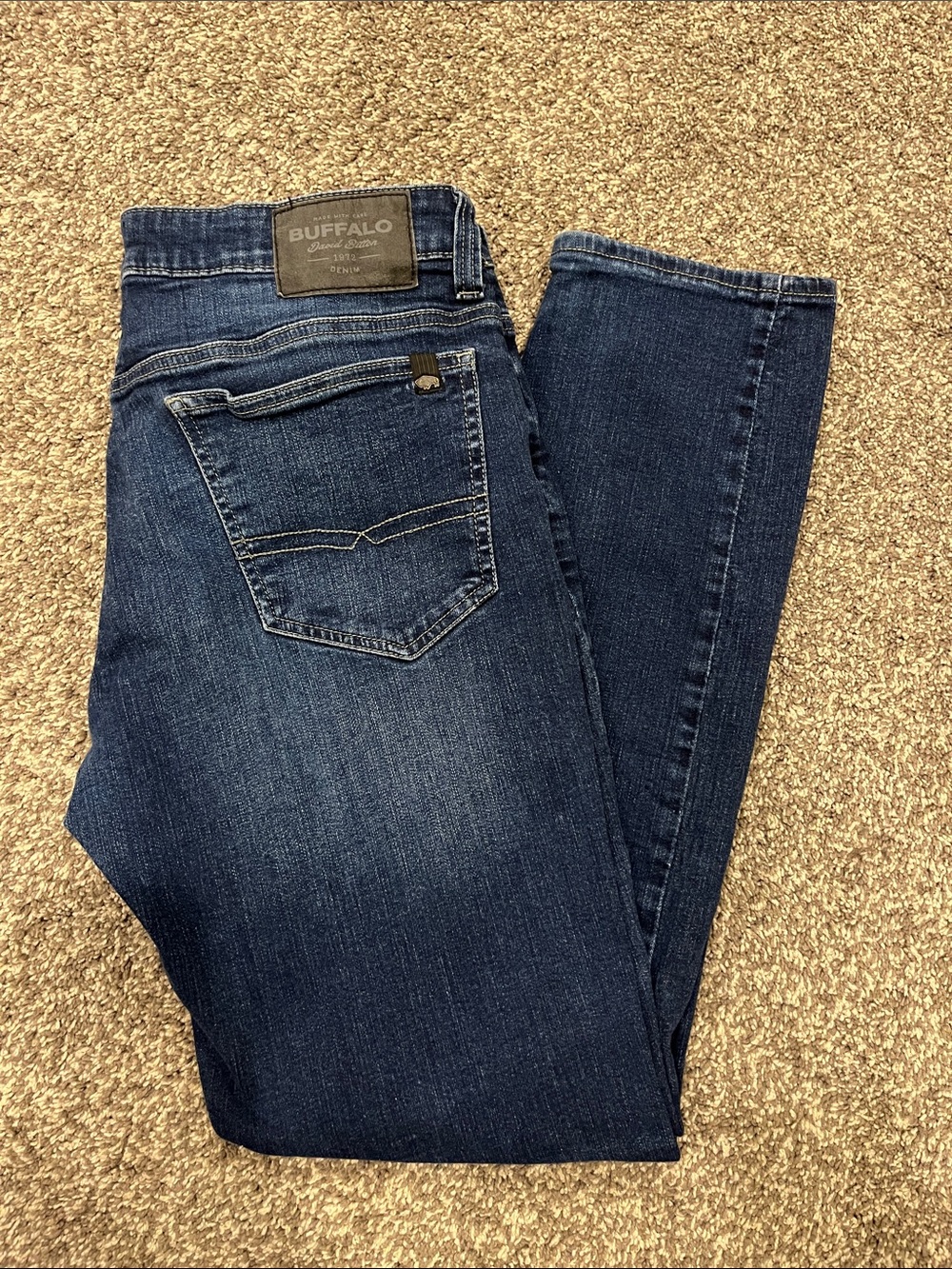 Buffalo David Bitton Dark Blue Slim Straight Jeans